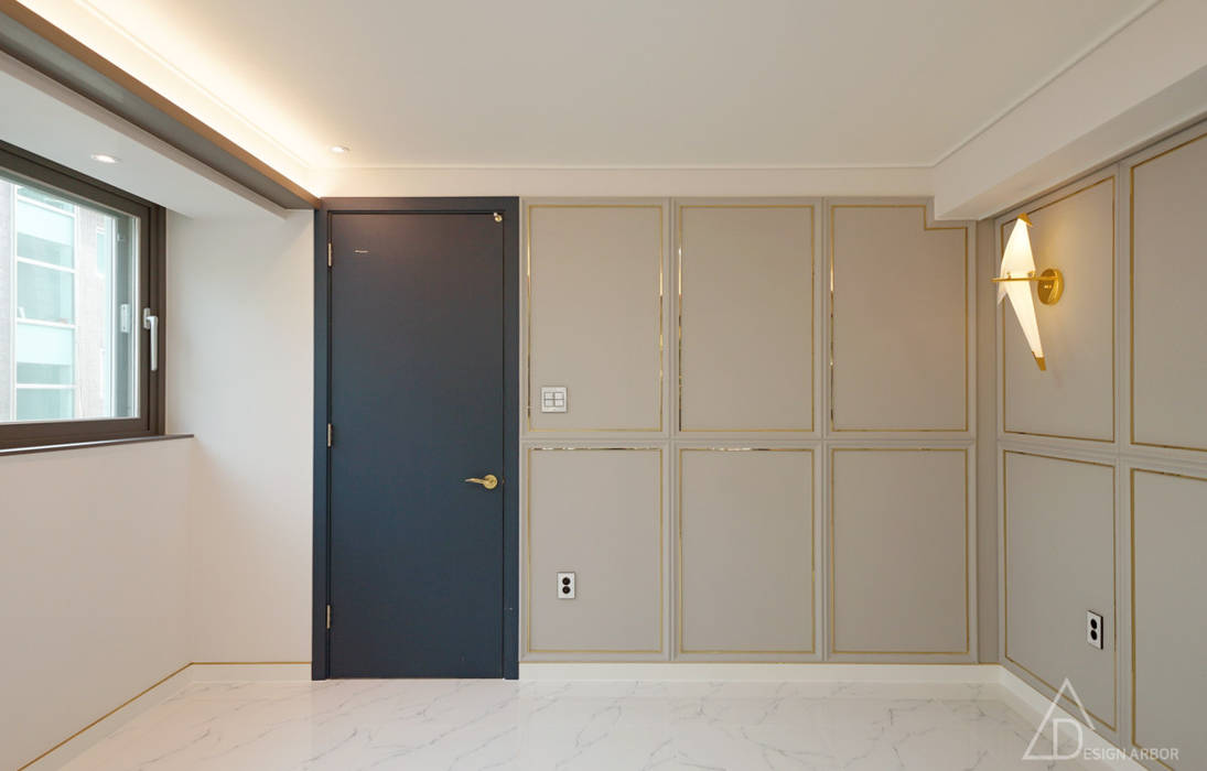 골드 컨셉, 인천 만수동 상가주택 인테리어, 디자인 아버 디자인 아버 에클레틱 침실