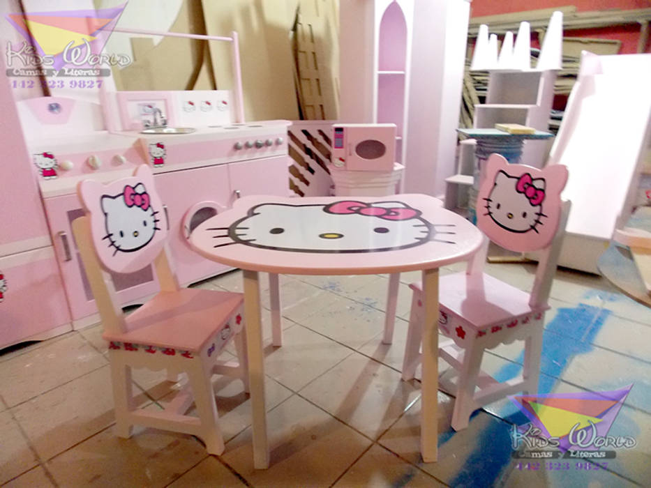 Divertidos muebles estilo Hello Kitty Kids World- Recamaras, literas y muebles para niños Dormitorios infantiles clásicos Derivados de madera Transparente cocinita,muebles,comedorcito,kidsworld,Juguetes