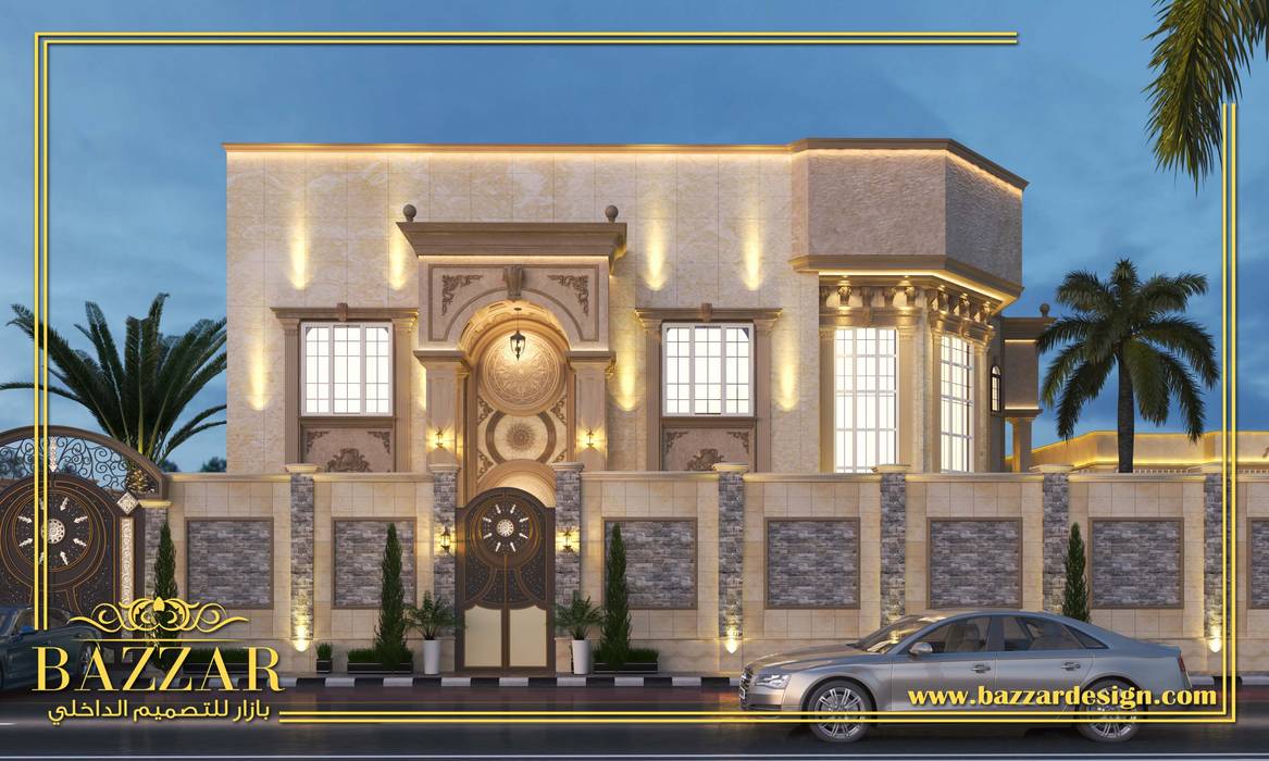 وجهات فلل Bazzar Design حديقة ديكورات مودرن,تصميم خارجي,واجهات فلل مودرن,