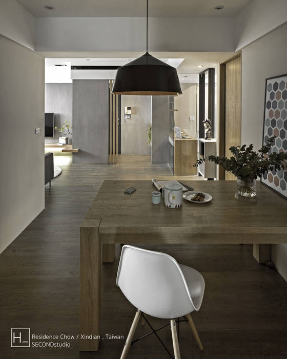 餐 廳 / Dining SECONDstudio Minimalist dining room Concrete