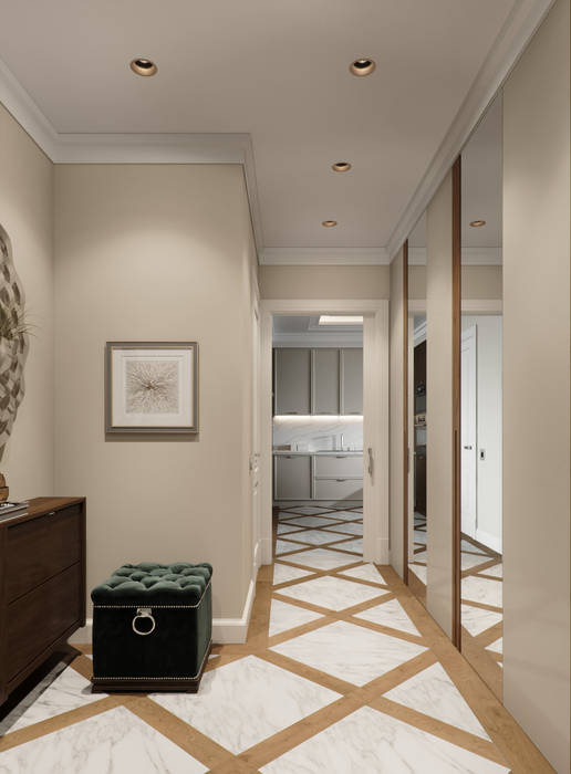 Квартира в ЖК Барин Хаус, Lumier3Design Lumier3Design Classic style corridor, hallway and stairs