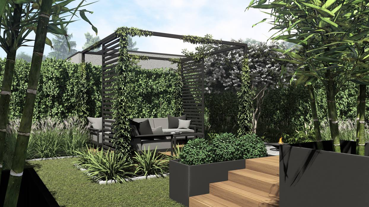 Projekt małego ogrodu w stylu nowoczesnym, gdynia wzgórze ...