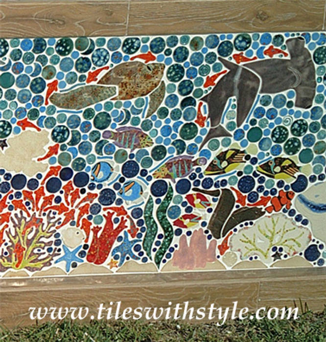 Great Barrier Reef, Tiles with Style Tiles with Style 트로피컬 발코니, 베란다 & 테라스 세라믹