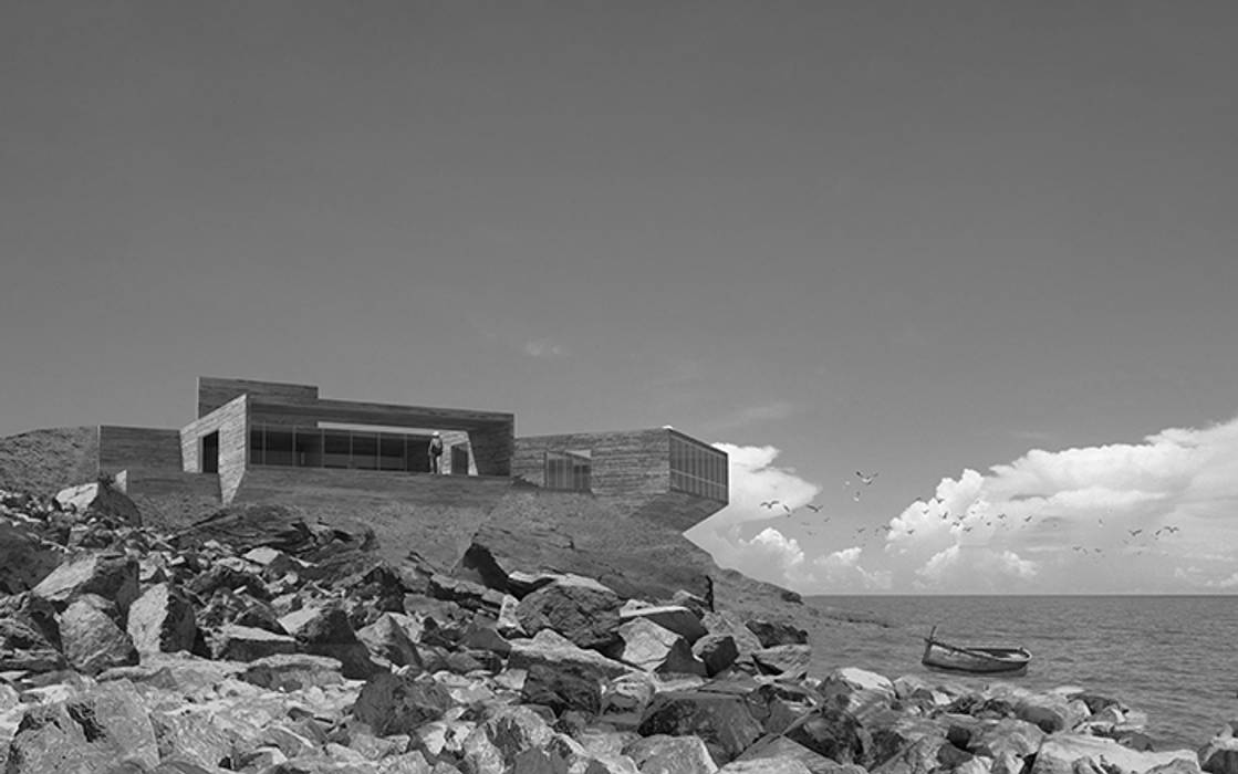 Vista desde la playa mutarestudio Arquitectura Casas estilo moderno: ideas, arquitectura e imágenes casa de playa,hormigón,Pelluhue,Maule