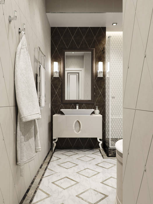 Квартира 59 метров в ЖК Привилегия, Lumier3Design Lumier3Design Modern Bathroom