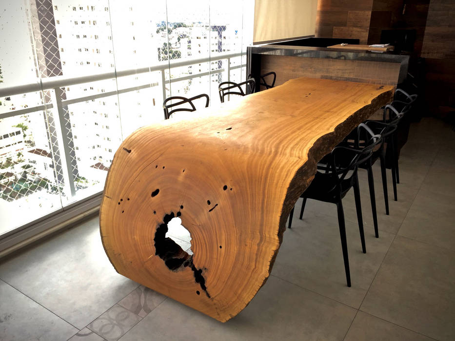 Mesa de Jantar em Madeira Maciça Orgânica (Curva), ArboREAL Móveis de Madeira ArboREAL Móveis de Madeira Comedores de estilo moderno Madera maciza Multicolor Mesas