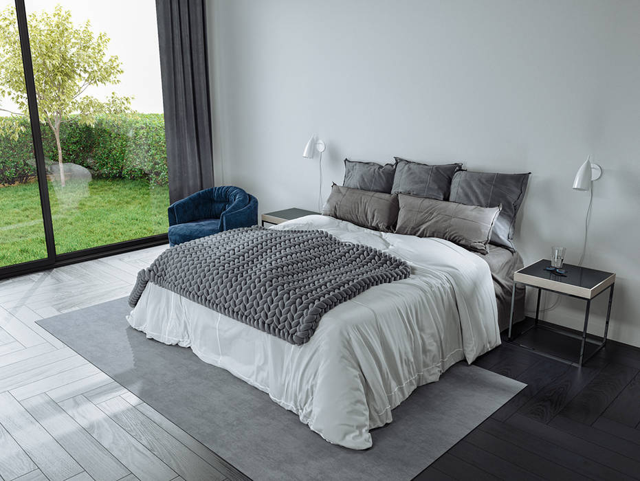 ​Nottingham NG11 by A33SOME A33SOME CGI Studio Modern style bedroom Bedroom,Cozy,3D,a33some,3D Rendering,Bed