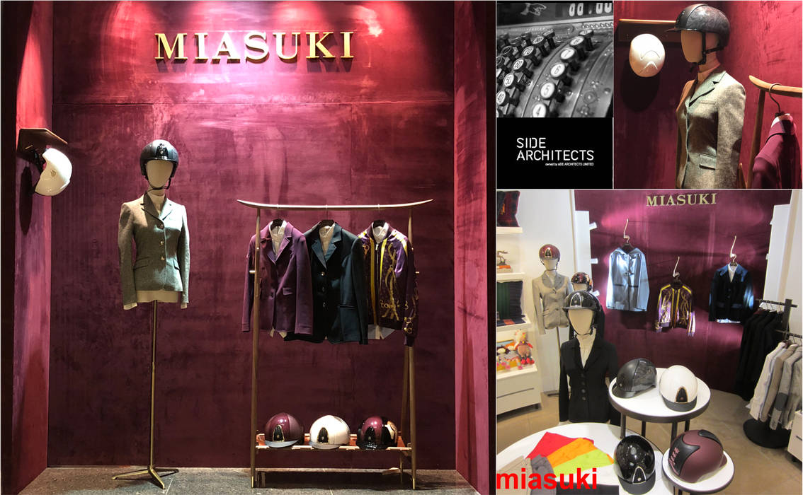 Miasuki siDE Architects Ltd. Modern dressing room Textile Amber/Gold miasuki,pop-up,store,sleek,design,shop,Accessories & decoration