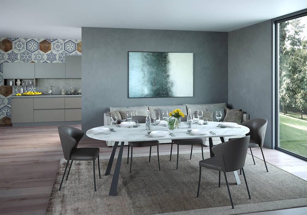 Catalogo EasyLine di Pozzoli Group, Nespoli 3d Nespoli 3d 現代廚房設計點子、靈感&圖片 桌椅