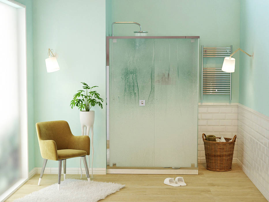 Ambientes 3D de casas de banho Smile Bath, Smile Bath S.A. Smile Bath S.A. Casas de banho modernas resguardo,duche,my silver,toalheiro,redon,base de duche,dúia,madeira,azulejo