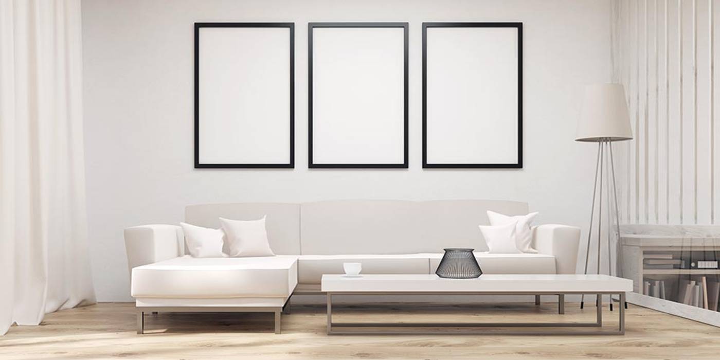 Minimalist White Living room Subramanian- Homify Living room Slate White
