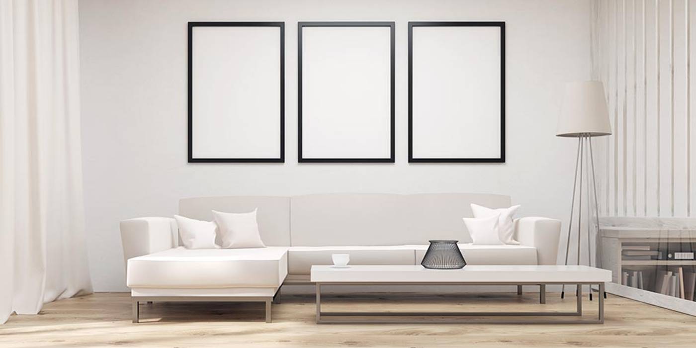 Minimalist White Living room Subramanian- Homify Living room Slate