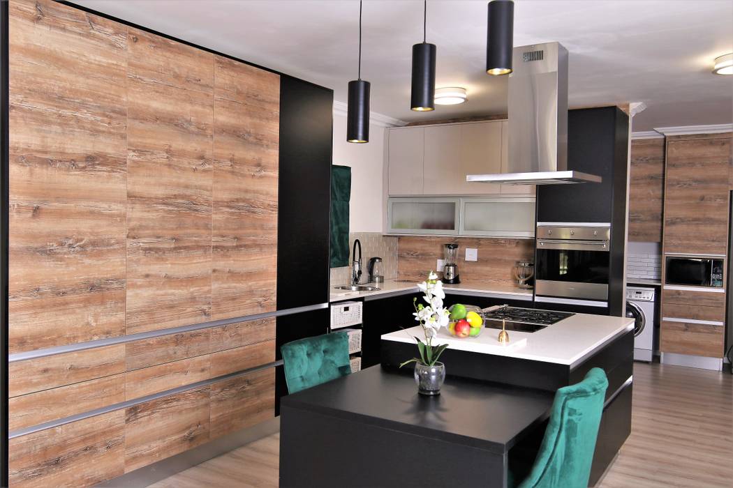 Kitchen Motama Interiors and Exteriors Built-in kitchens Engineered Wood Transparent