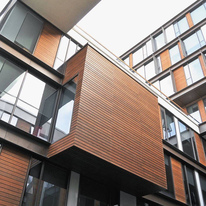 Exterior Cladding Motama Interiors and Exteriors Modern walls & floors Solid Wood Multicolored Wall & floor coverings
