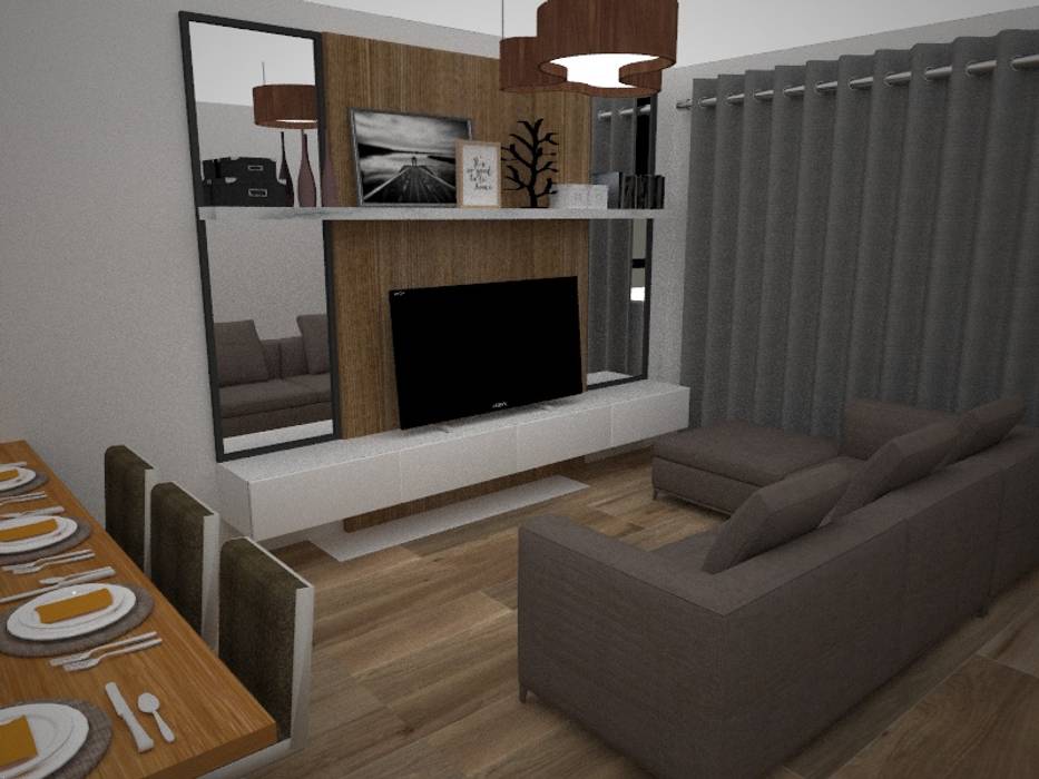SALA SindiyFiorella Salas modernas sofa,panel,estantería repisa de madera,mobiliario que ahorra espacio