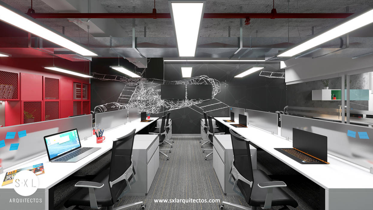 Oficinas Innovare, SXL ARQUITECTOS SXL ARQUITECTOS Study/office Chipboard