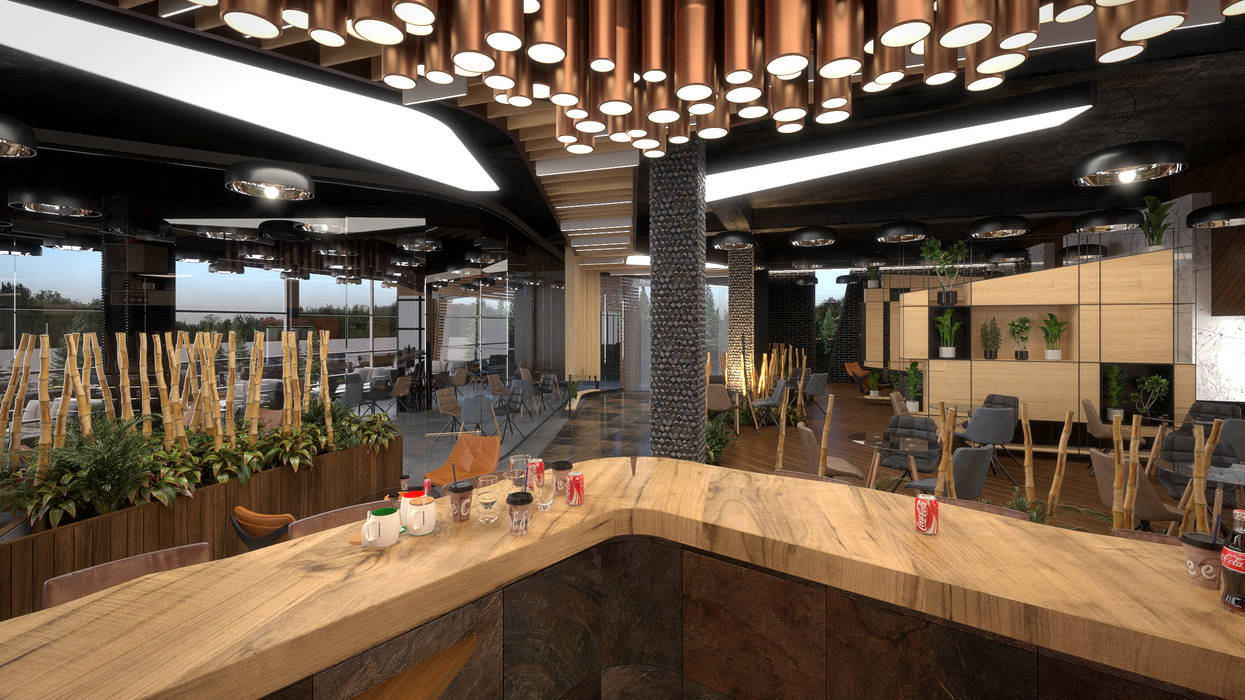 Kafe - İç Mekan, Dündar Design - Mimari Görselleştirme Dündar Design - Mimari Görselleştirme 餐廳