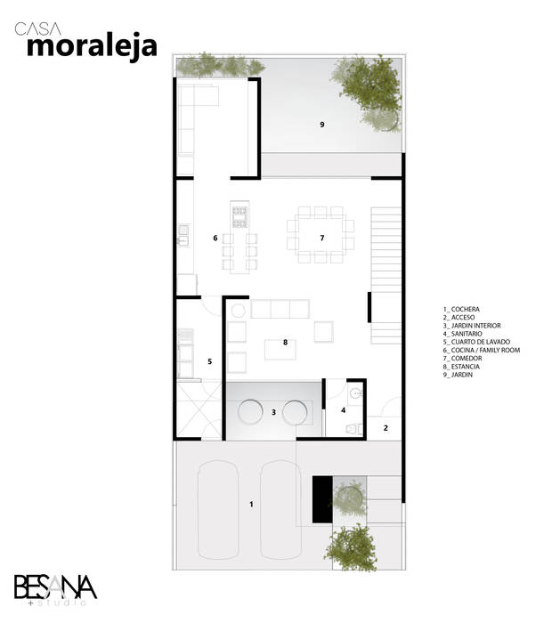 Planta Baja Besana Studio Casas minimalistas Floorplane,planos,arquitectura