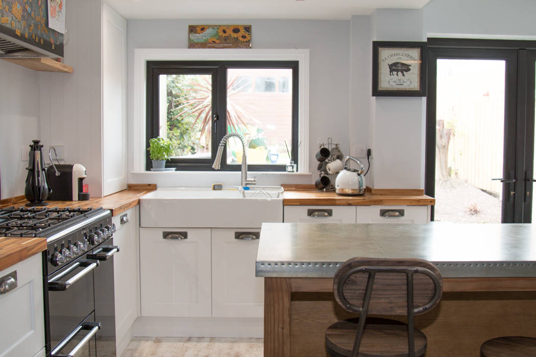 A Large Ceramic Sink Adds Period Look To The Otherwise A Large Ceramic Sink Adds Period Look To The Otherwise E Built