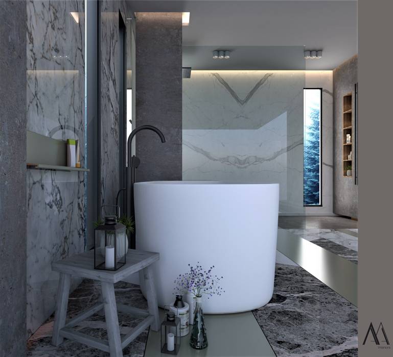House of Sweden / / Bathroom, Murat Aksel Architecture Murat Aksel Architecture Modern bathroom White