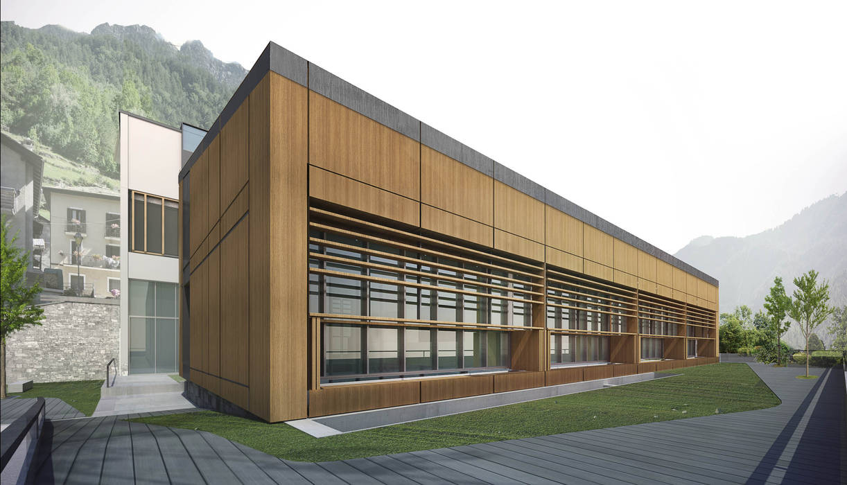 Primo Premio concorso pubblico: edificio scolastico polifunzionale, Architetto Libero Professionista Architetto Libero Professionista Prefabricated home