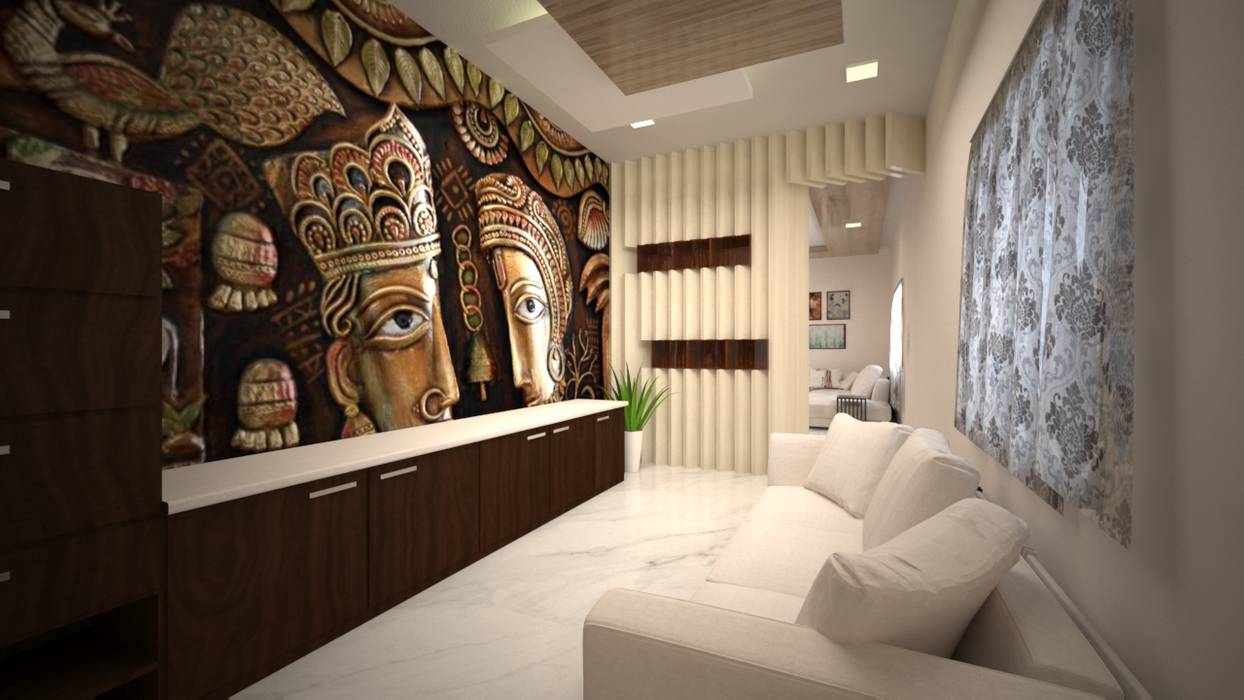 Foyer Area Interior Designed For Villa In Bnaglore Modern Living