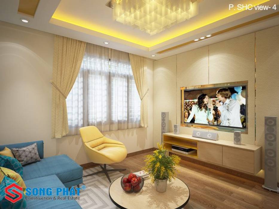 Lựa chọn đồ nội thất phù hợp cho phòng khách hiện đại, Công ty TNHH TK XD Song Phát Công ty TNHH TK XD Song Phát Phòng khách phong cách châu Á Than củi Multicolored