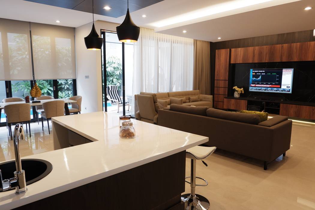Modern Masculine house, Exxo interior Exxo interior Built-in kitchens Marble