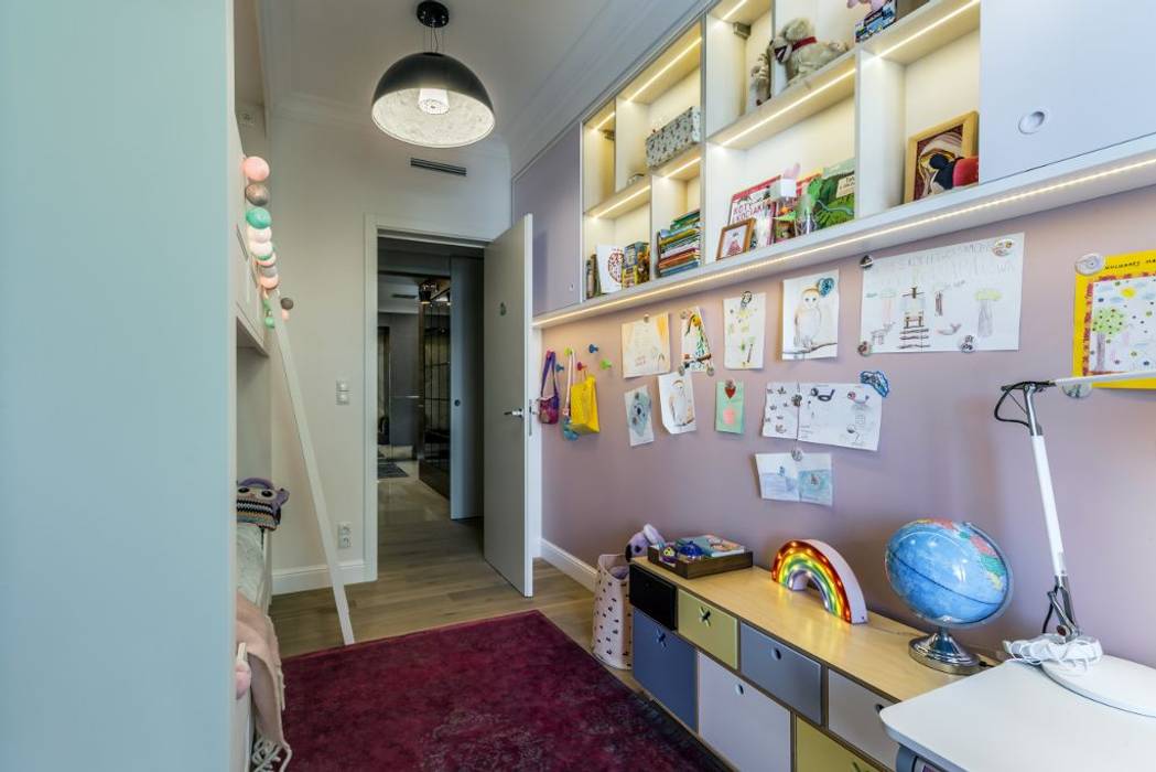 Luksusowy apartament w Warszawie - Saska Kępa, Viva Design - projektowanie wnętrz Viva Design - projektowanie wnętrz 女の子部屋 木 木目調