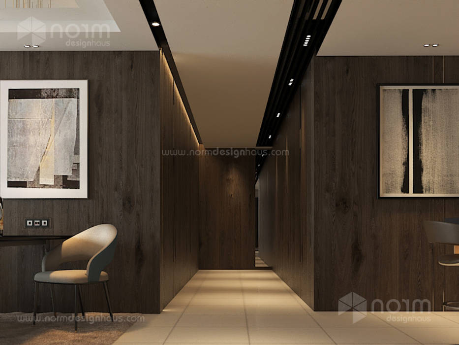 Home design of Residence 22, Mont Kiara Norm designhaus Modern corridor, hallway & stairs