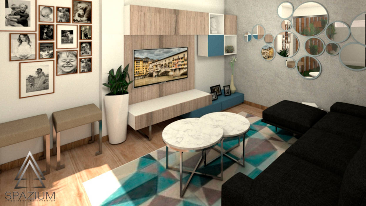 ​•DISEÑO SALA COMEDOR•, SPAZIUM ARQUITECTURA INTERIOR SPAZIUM ARQUITECTURA INTERIOR บ้านเดี่ยว