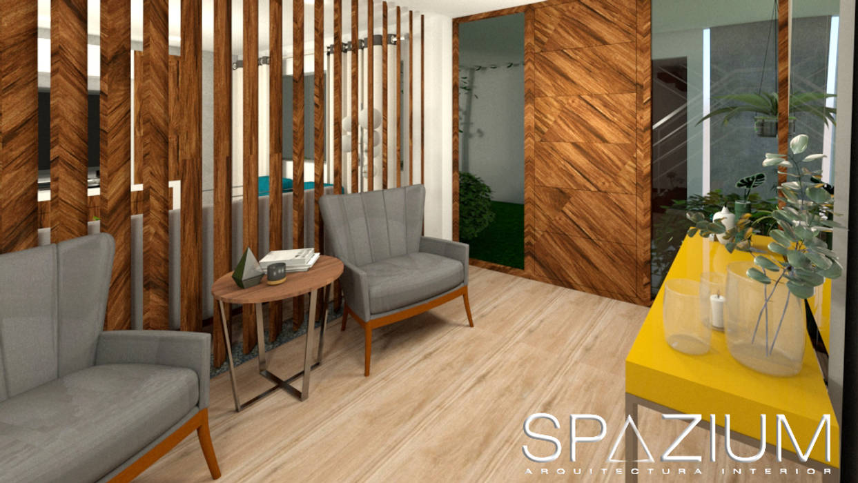 ​•DISEÑO SALA COMEDOR•, SPAZIUM ARQUITECTURA INTERIOR SPAZIUM ARQUITECTURA INTERIOR Casas modernas: Ideas, diseños y decoración