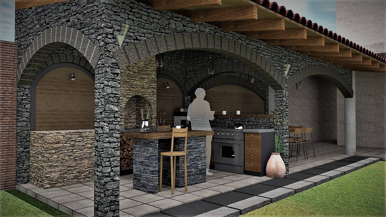 Cocina jardín, ARGAL Arquitectura-Arte-Diseño ARGAL Arquitectura-Arte-Diseño مطبخ