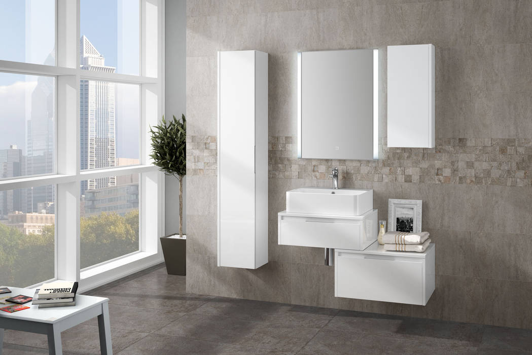 TREVI: Disponibile in finitura legno e laccata, FALEGNAMERIA ADRIATICA S.r.l. FALEGNAMERIA ADRIATICA S.r.l. Modern style bathrooms