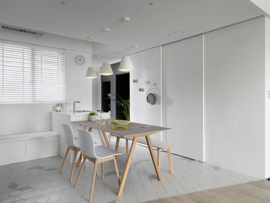 白色畫布, 寓子設計 寓子設計 Scandinavian style dining room