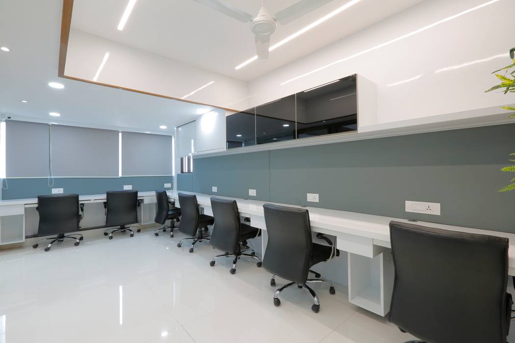 Staff Area malvigajjar Commercial spaces work space,Back painted Glass,Office buildings