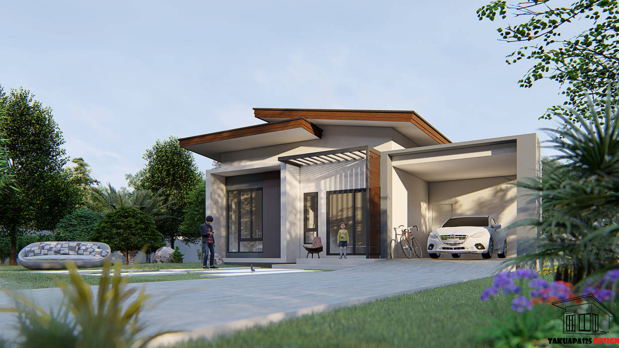 แบบบ้านโมเดิร์น 1 ชั้น, Takuapa125 Takuapa125 Casas de estilo moderno