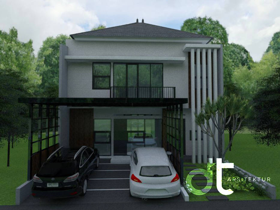 PROJECT CIBINONG KABUPATEN BOGOR, Rumah Desain Tropis Rumah Desain Tropis Casas modernas