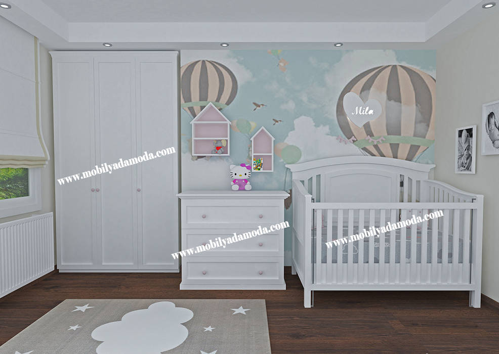 Özel Tasarım Bebek Odası, Mila'nın Odası , MOBİLYADA MODA MOBİLYADA MODA Phòng chăm bé Gỗ Wood effect
