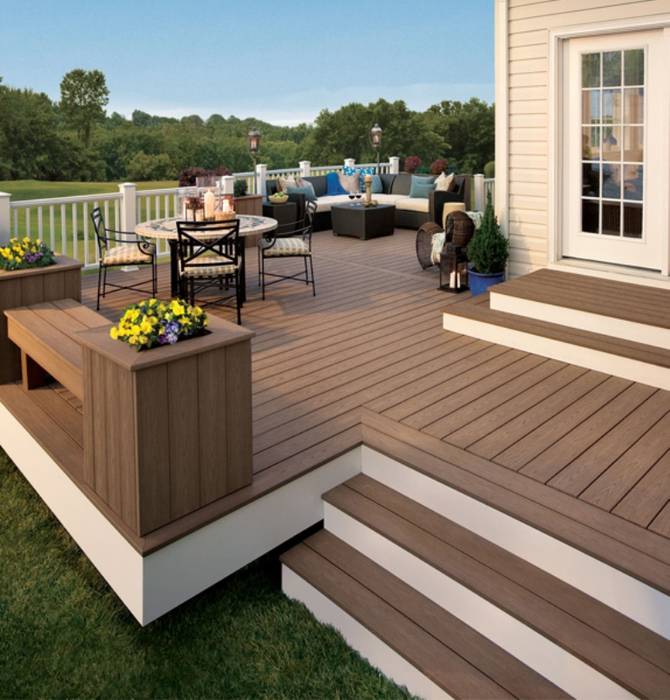 Deck en teca tecas pisos y maderas sas jardines de estilo clásico homify