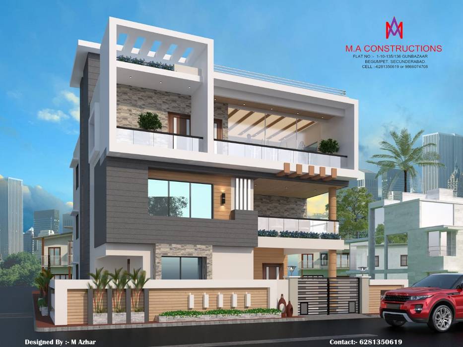 Exteriors and Architectural , M.A Constructions M.A Constructions Asian style houses