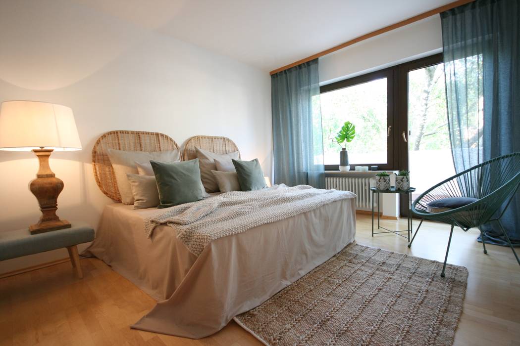 Schlafzimmer nachher Münchner home staging AGENTUR GESCHKA