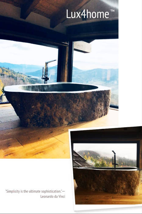 Natural Stone Tub - River Stone tubs made in Indonesia Bali homify Modern Bathroom Stone bathtub