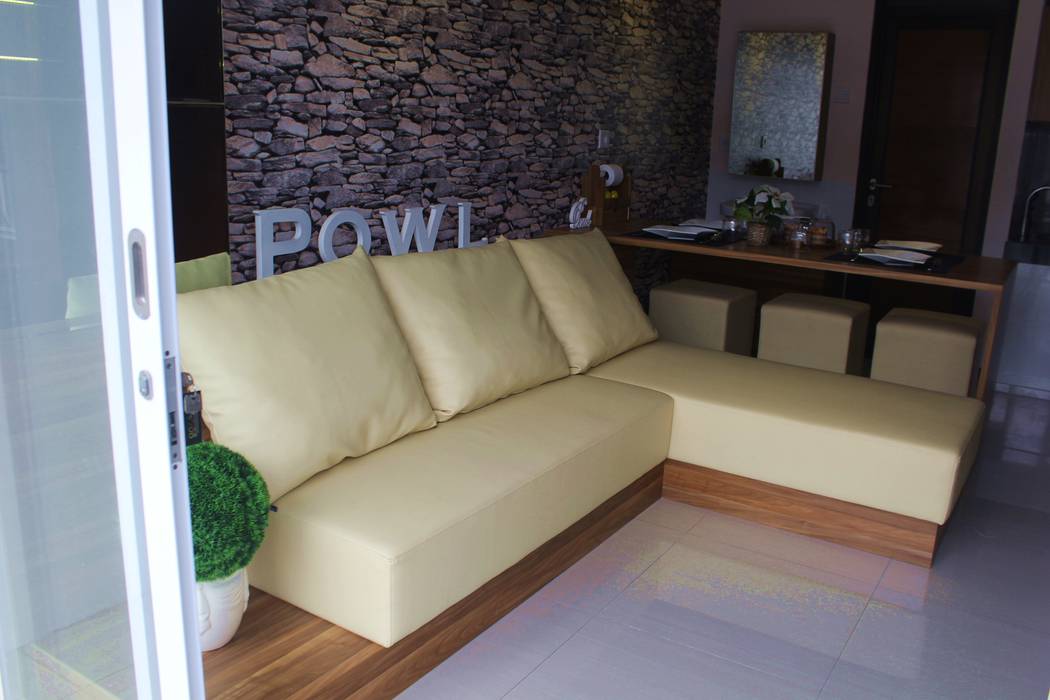 Gateway Pasteur - Tipe 2 Bedroom Jade, POWL Studio POWL Studio Ruang Keluarga Minimalis sofa,modern,minimalism,apartment,couch