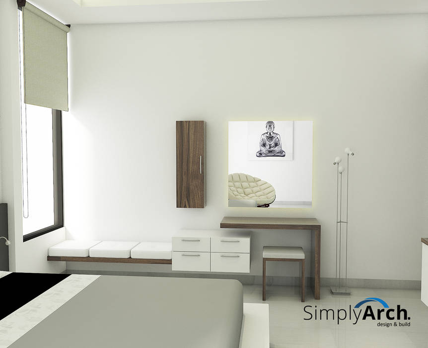 A-House Master Bedroom Furniture at Muara Karang, North Jakarta, Simply Arch. Simply Arch. Quartos Armários