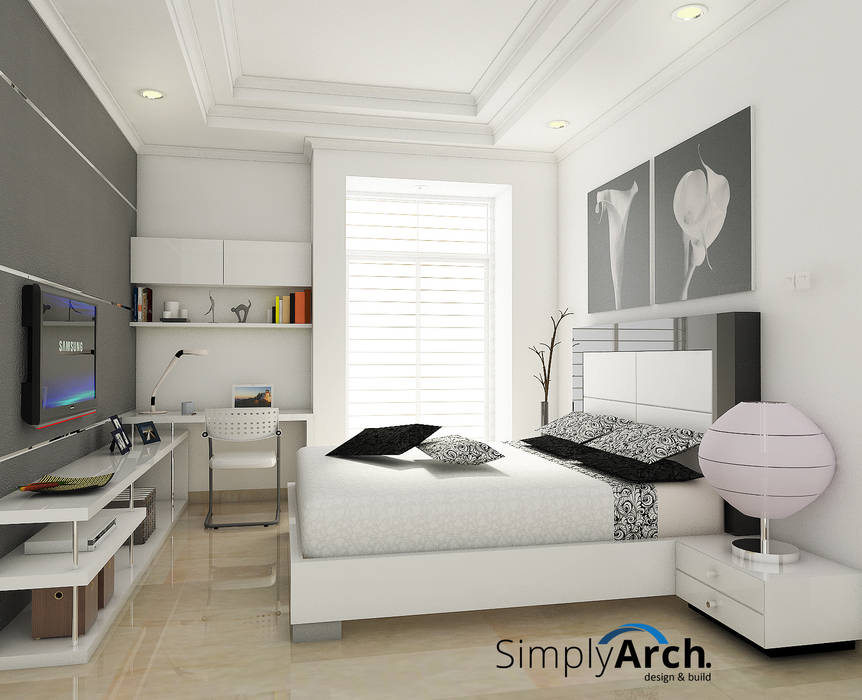 Bedroom at Pantai Indah Kapuk, North Jakarta, Simply Arch. Simply Arch. Kamar Tidur Minimalis