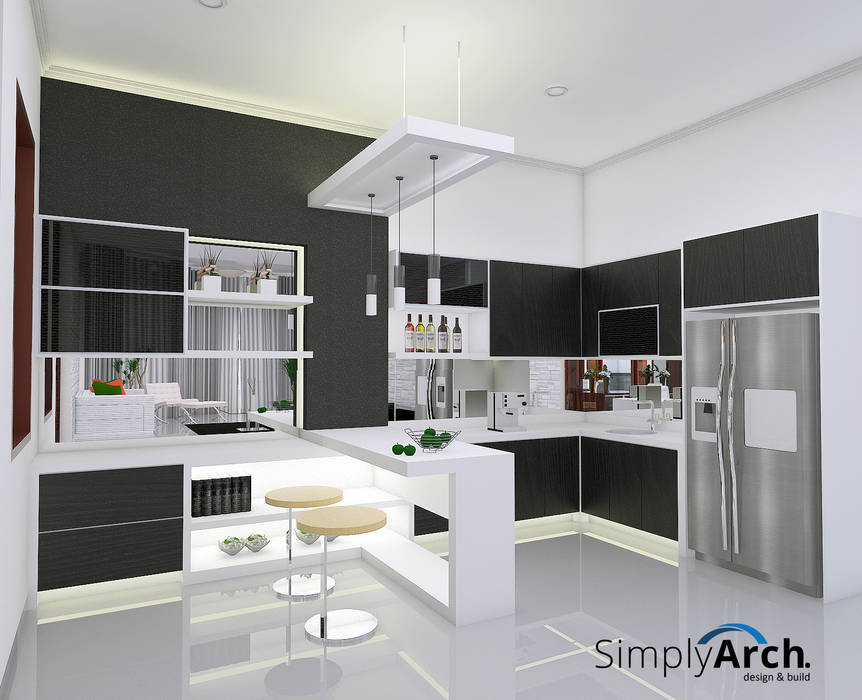 W-House at Pluit, North Jakarta, Simply Arch. Simply Arch. Dapur built in