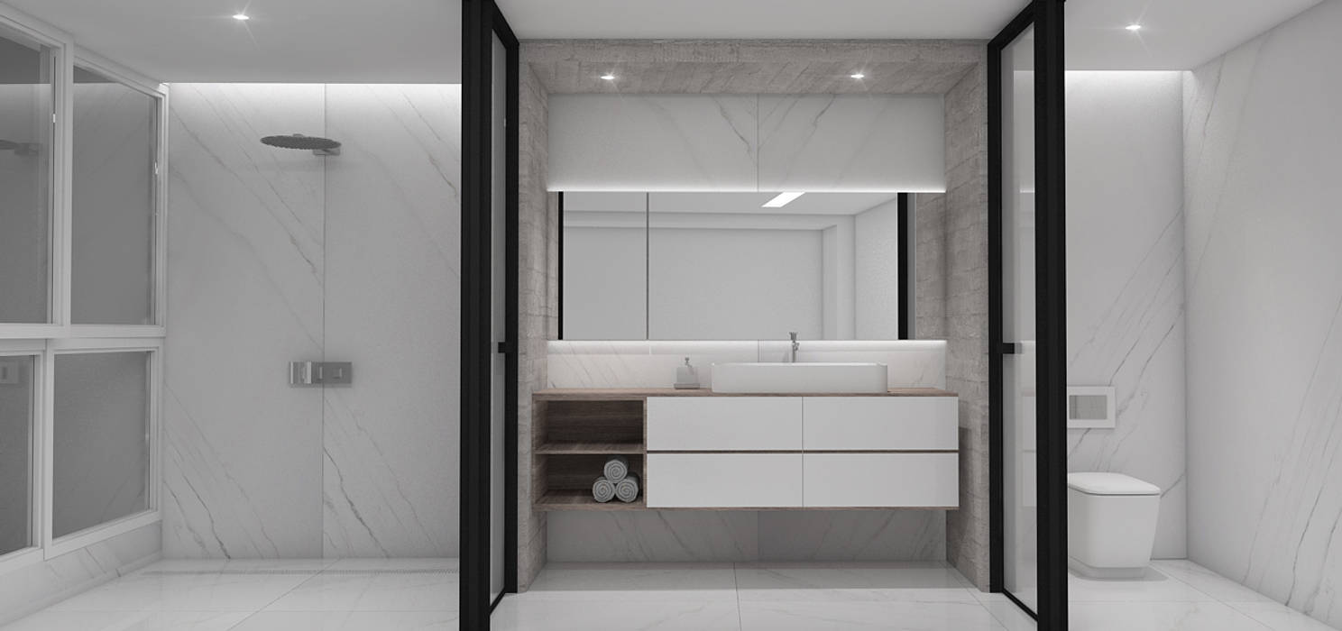 Baños de estilo moderno de design group latinamerica moderno | homify