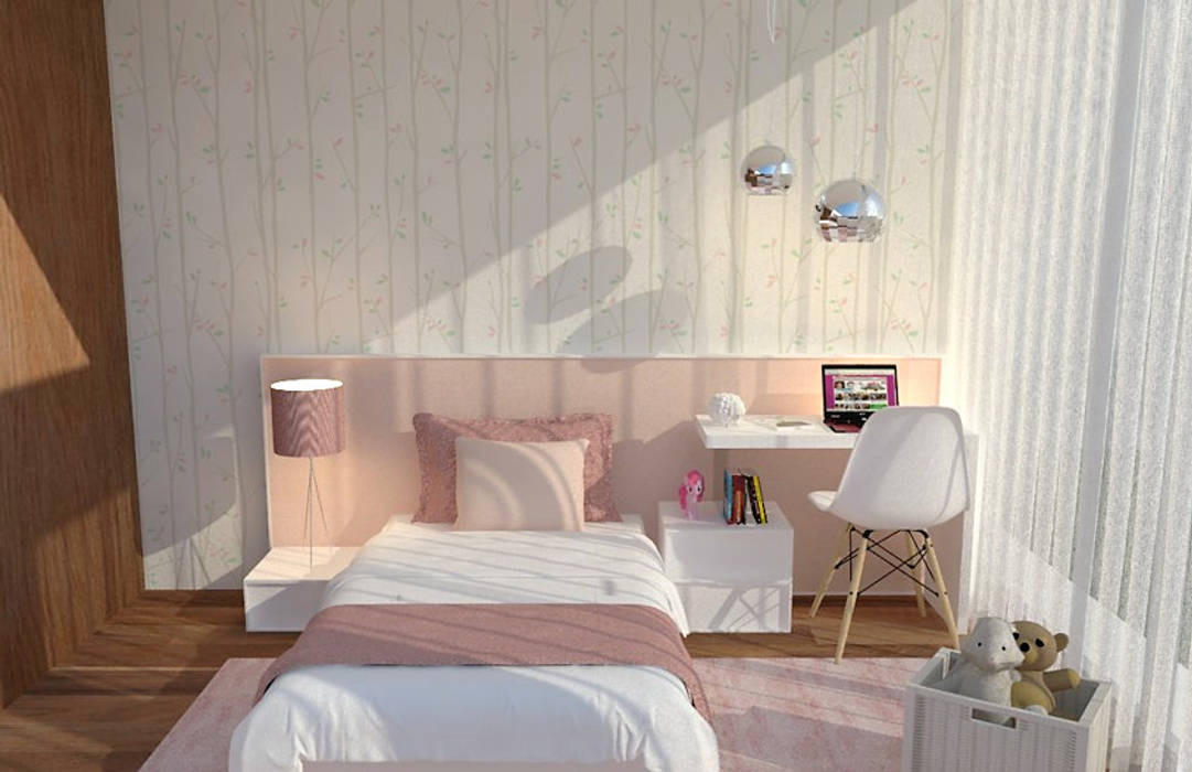 Um verdadeiro quarto de princesa!, Casativa Interiores Casativa Interiores غرفة نوم بنات خشب Wood effect