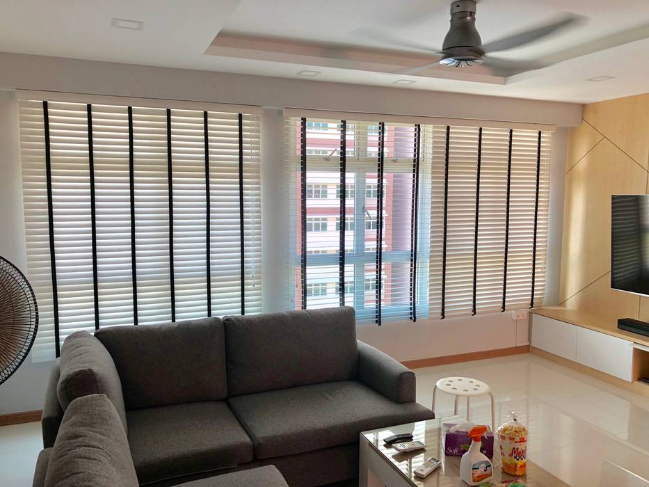 Black & White Venetian Blinds Window Essentials Windows & doors Wood Wood effect Blinds & shutters